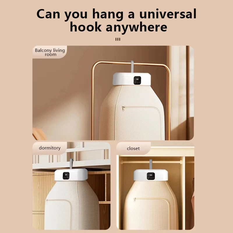 Bärbar elektrisk klädtork med fjärrkontroll – Snabbtorkande och kompakt tvättlösning Carvallo