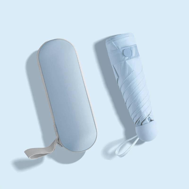 Kompakt Hopfällbart Paraply-Personligt-BB-Ljusblå-Hemnix