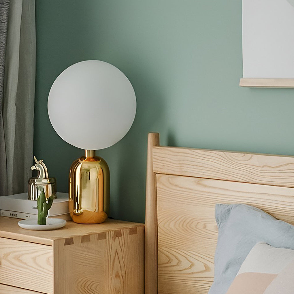 1-Ljus Handblåst Aballs Bordslampa Elektropläterad Nordisk Carvallo