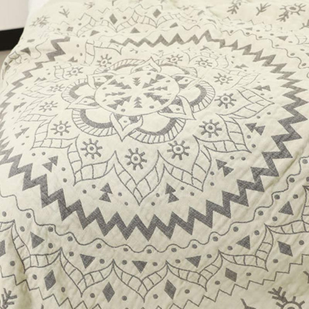 Mandala Art Mönster Vändbar Bomullsfilt Carvallo