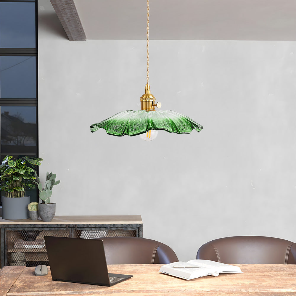 Vintage Floral Glass Pendant Light | Retro Elegance | Warm Glow | Justerbar Hängande | Brick by Brick Carvallo