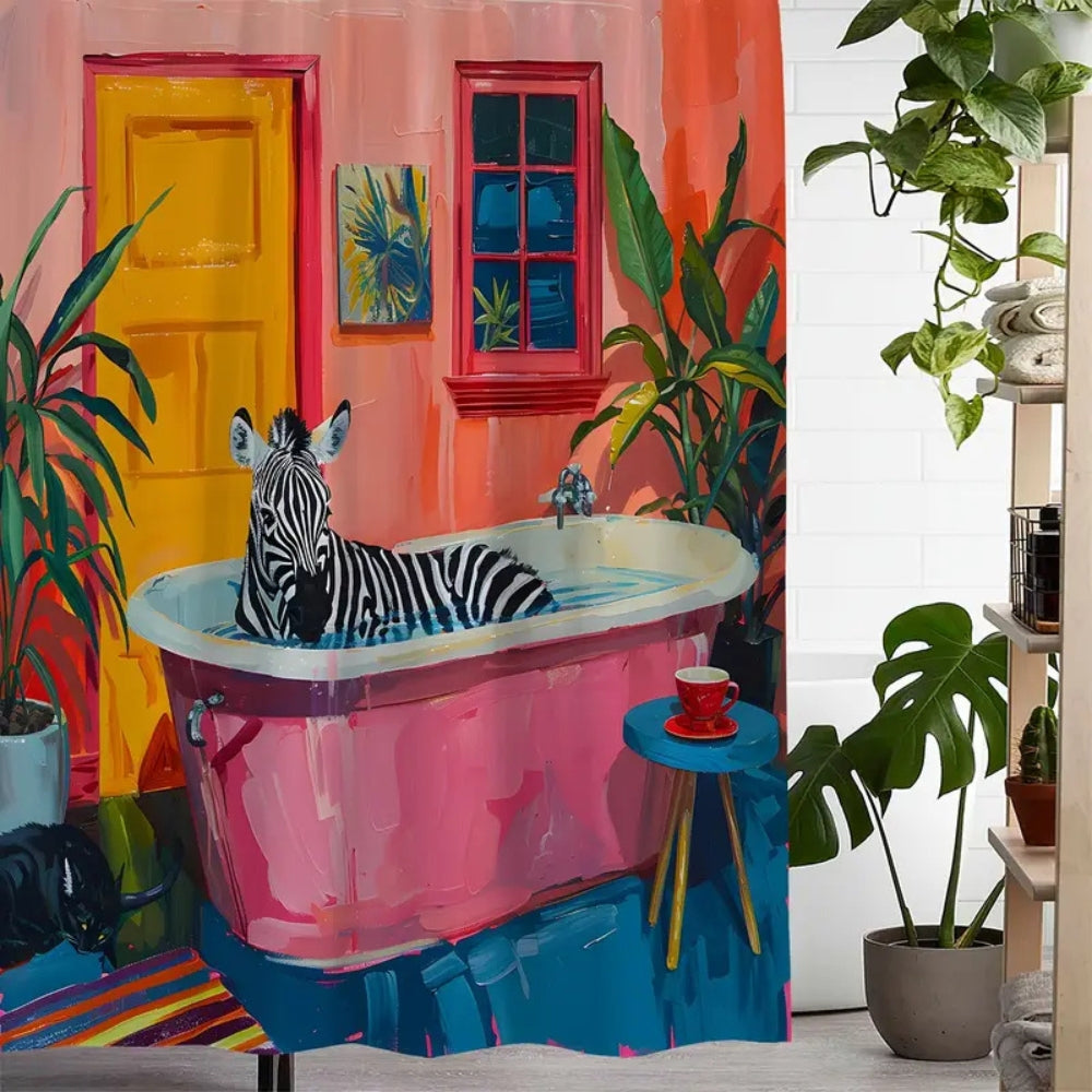 Lekfulla Rosa Zebra Gardin Carvallo