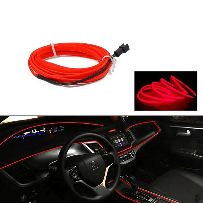 FlexiLjus Pro™ - Bilinteriör LED-ljus-Bil-BB-Röd-1 m-USB-enhet-Hemnix