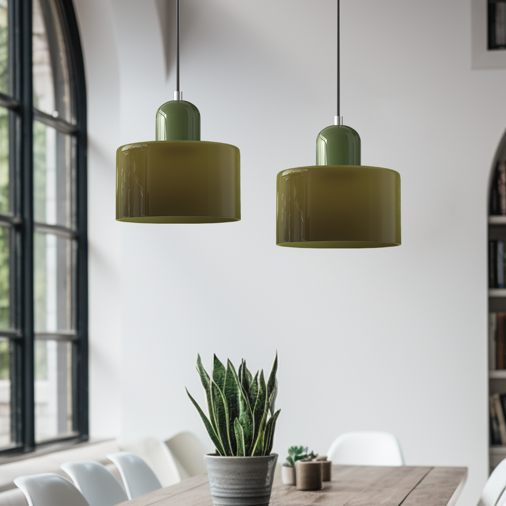 Bauhaus Glas Hänglampa | Modern Klotdesign | Justerbar Taklampa | Brick by Brick Carvallo