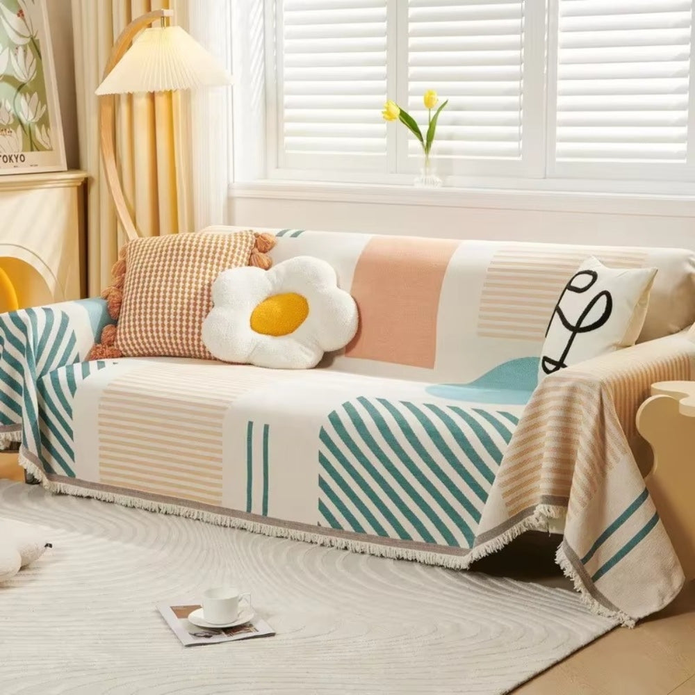 Meringue Chenille Geometri Sofföverdrag Carvallo