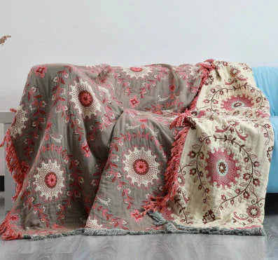 Omvändbar skandinavisk filt med fågeldesign Carvallo