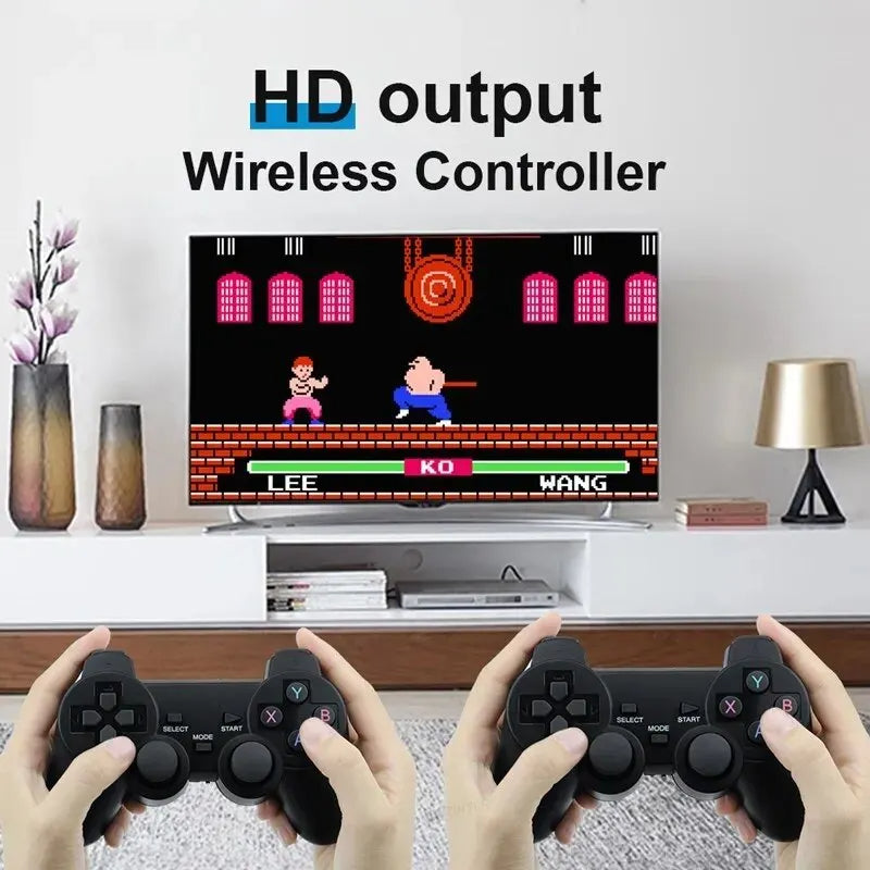 HDMI 4K TV Spel Stick Konsol | 64GB med över 20 000 Retro Spel & 2 Trådlösa Gamepads Carvallo
