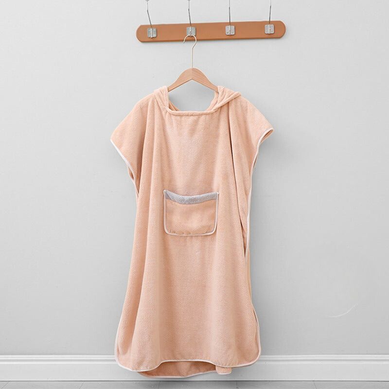 Ultramjuk fleeceponcho med huva – Snabbtorkande unisex bad- och spa-morgonrock MILA Sverige