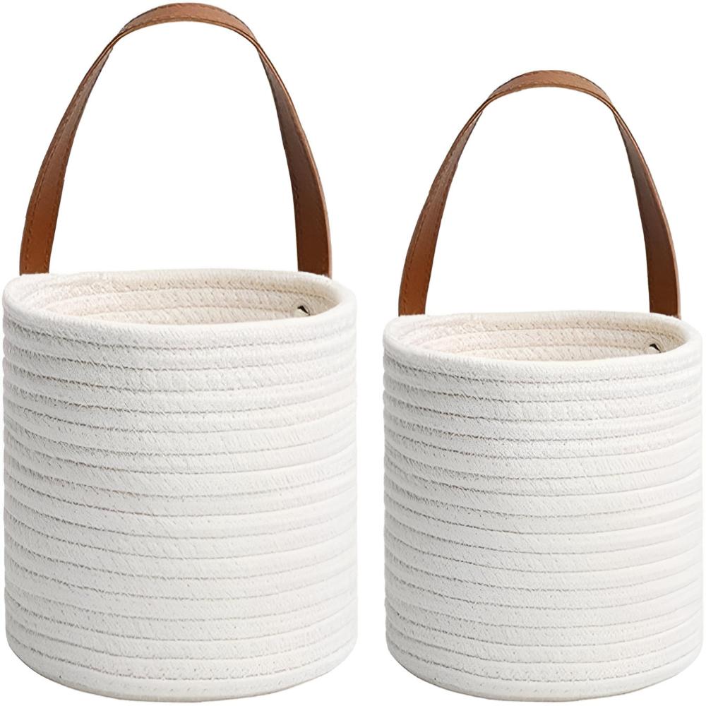 Vävd bomullsrep hängande korg | 2-pack Carvallo