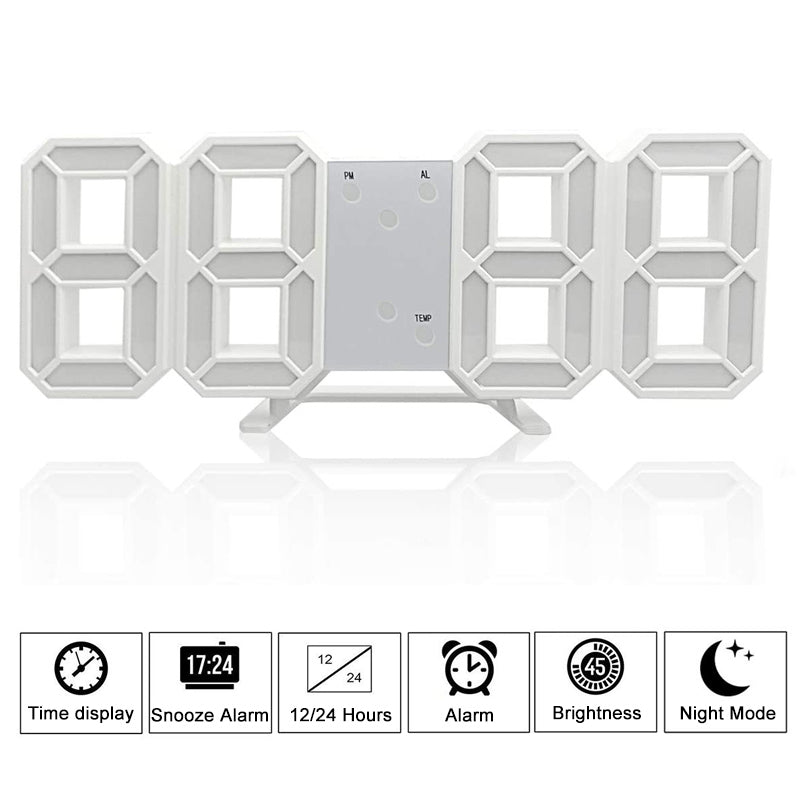 Smart 3D Digital Klocka – Modern Design för Din Nattduksbord Carvallo