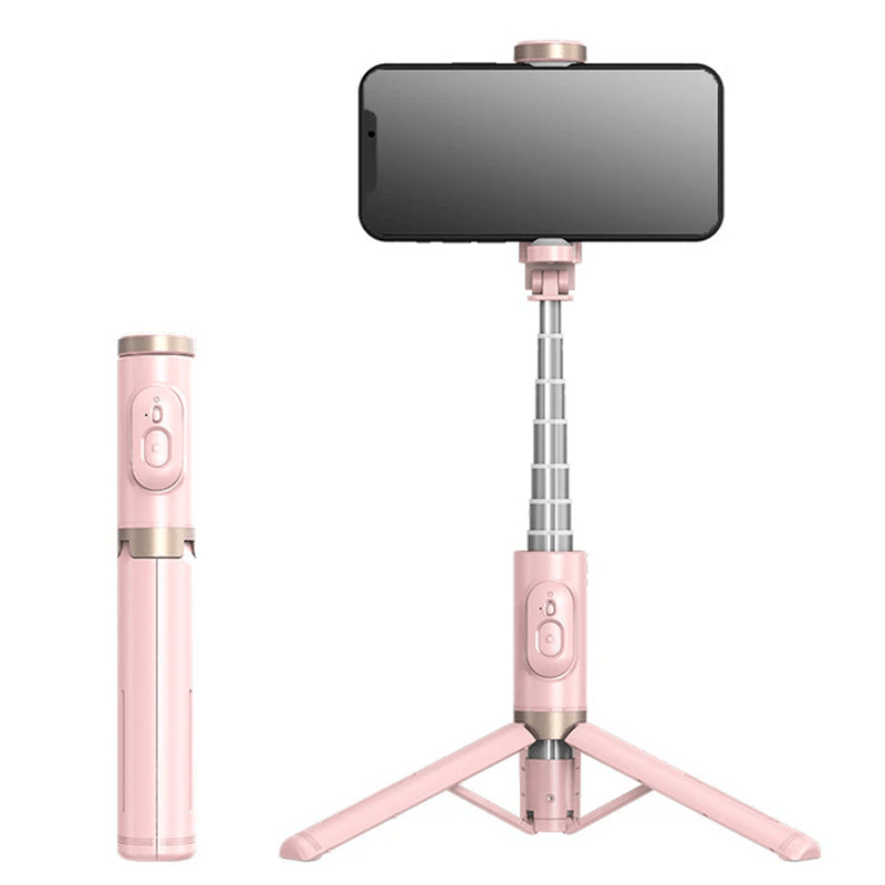 Selfiestick-tripod med Fjärrkontroll-Personligt-BB-Standard-Rosa-Hemnix