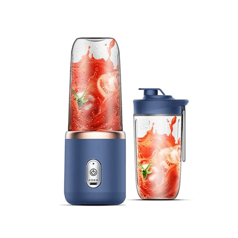 Bärbar Mini-elektrisk Juicepress-Kök-BB-Juicepress + 1 Extra Behållare-Blå-Hemnix