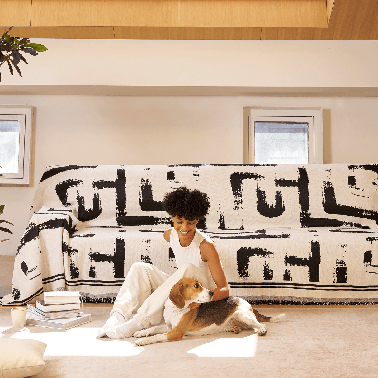 Monokrom Chic Sofföverdrag - Modernt, Stiligt & Hållbart Soffskydd Carvallo