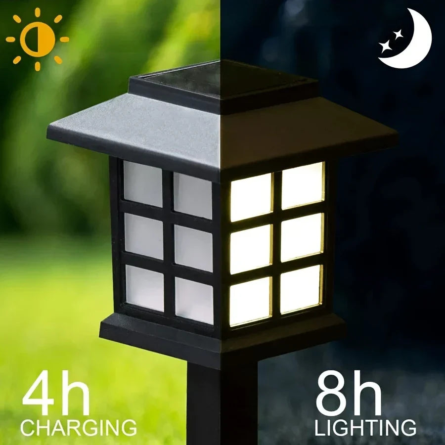 Solarträdgårdslampor i lykstilstil – Vattentålig LED-vägbelysning för utomhusområden Carvallo