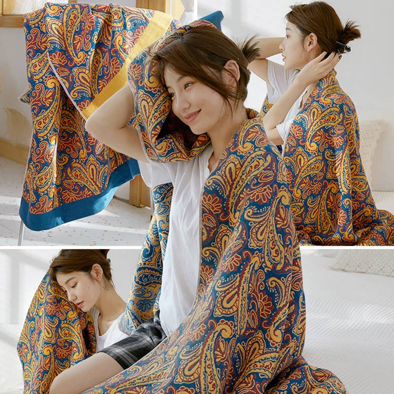 Mixad färg vändbar gasbind handduk mjuk bomull Carvallo