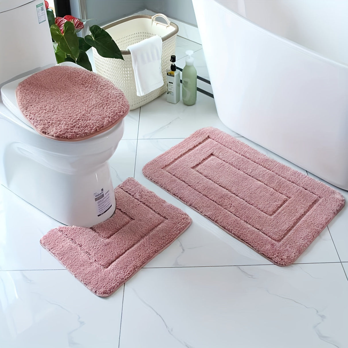 3-delad ultrafin fiber badrumsmattor set – snabbtorkande och absorberande Carvallo