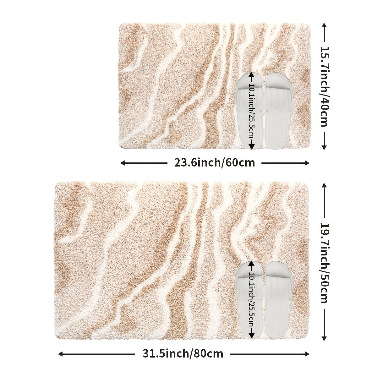 Modern Zebra Badmatta | Mjuk Plysch | Absorberande Halkfri Polyester | Brick by Brick Carvallo