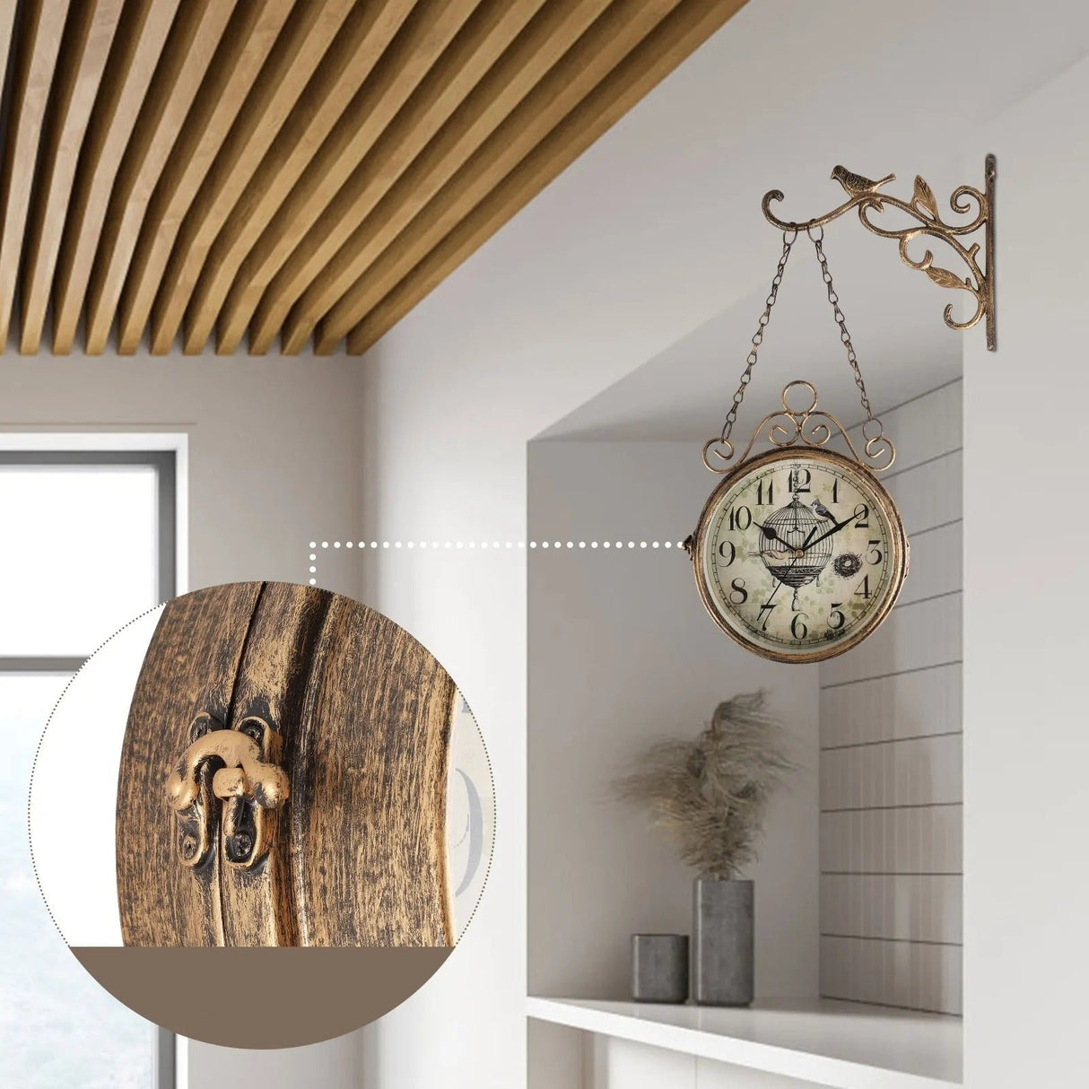 RetroCharm - Vintage tågstation väggur med tidlös attraktion Carvallo