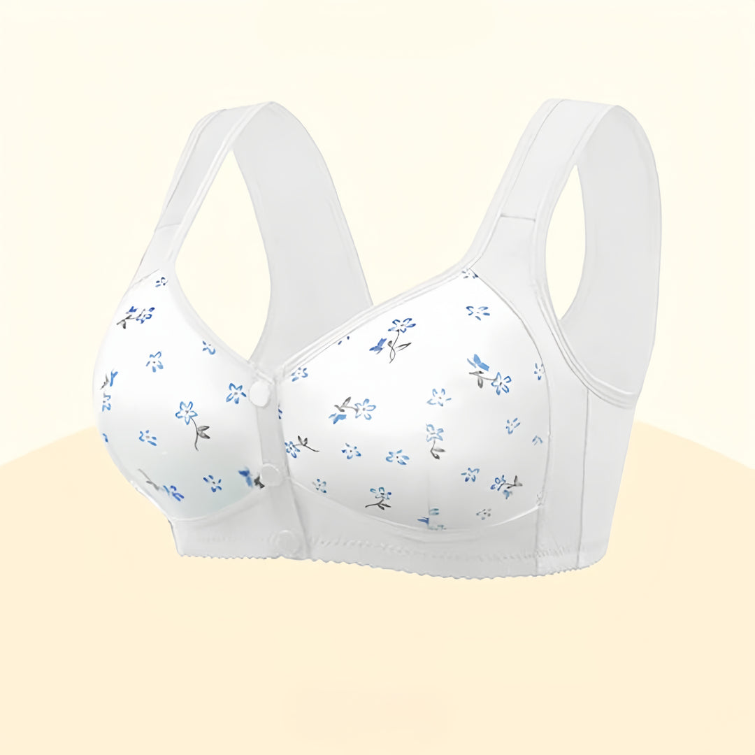 Olivia® Knäppnings-BH-Hemnix-Blommig vit-S-Hemnix