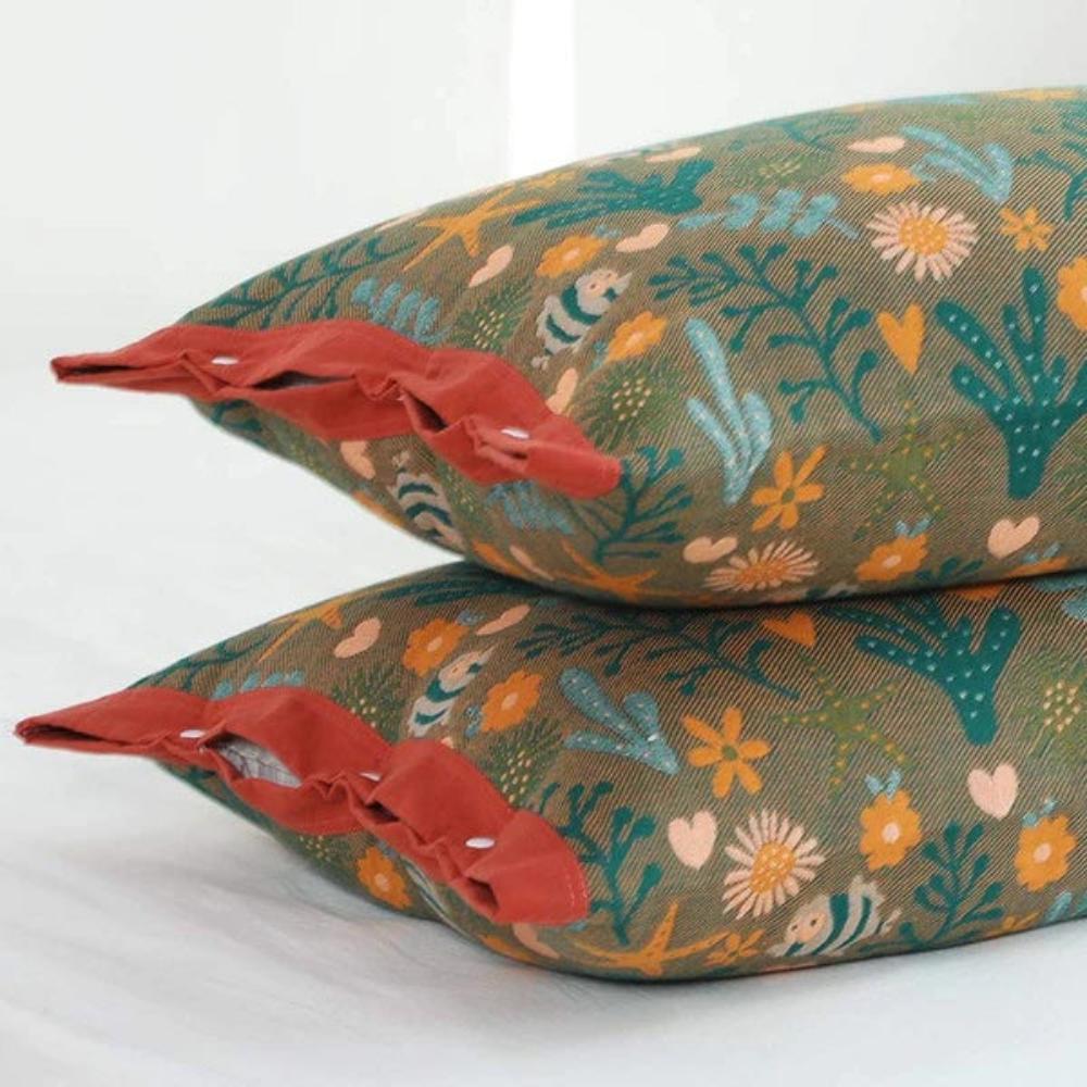 Ocean Coral Mönster Kuddöverdrag – Svalkande & Vacker Carvallo