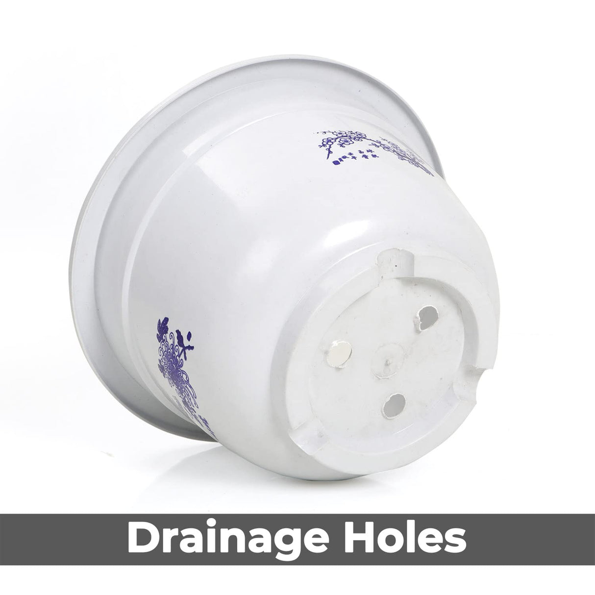 Blomkruka i plast med bambumotiv – Elegant planteringskruka för balkong och trädgård Carvallo