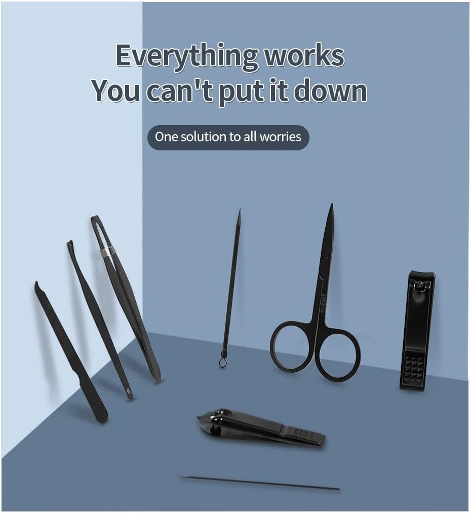 Nagelklippare Set | Rese-kit för personlig vård i rostfritt stål Carvallo