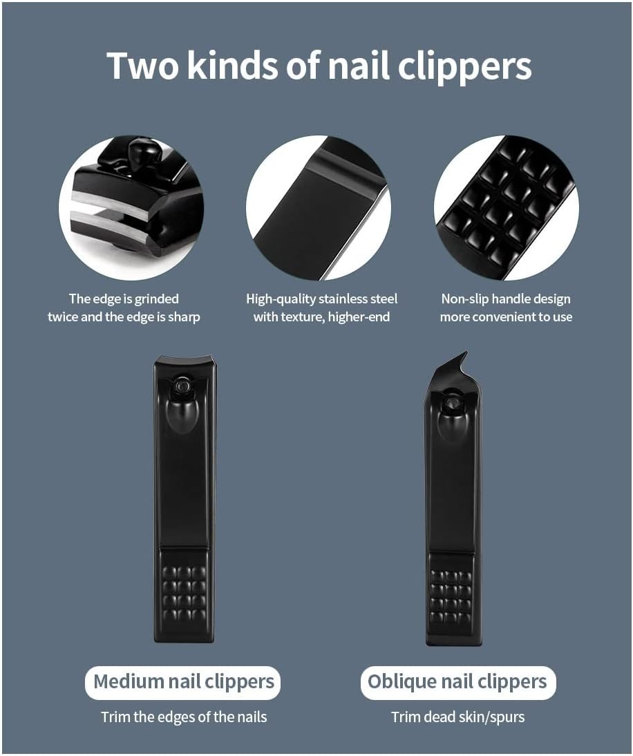 Nagelklippare Set | Rese-kit för personlig vård i rostfritt stål Carvallo