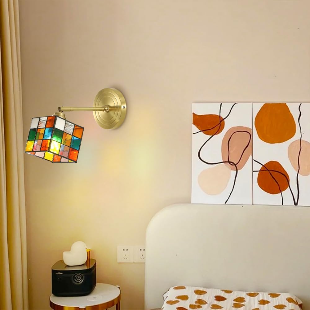 FlexiGlow - Modern vägglampa med glas kubdesign - Justerbar och utrymmessparande Carvallo