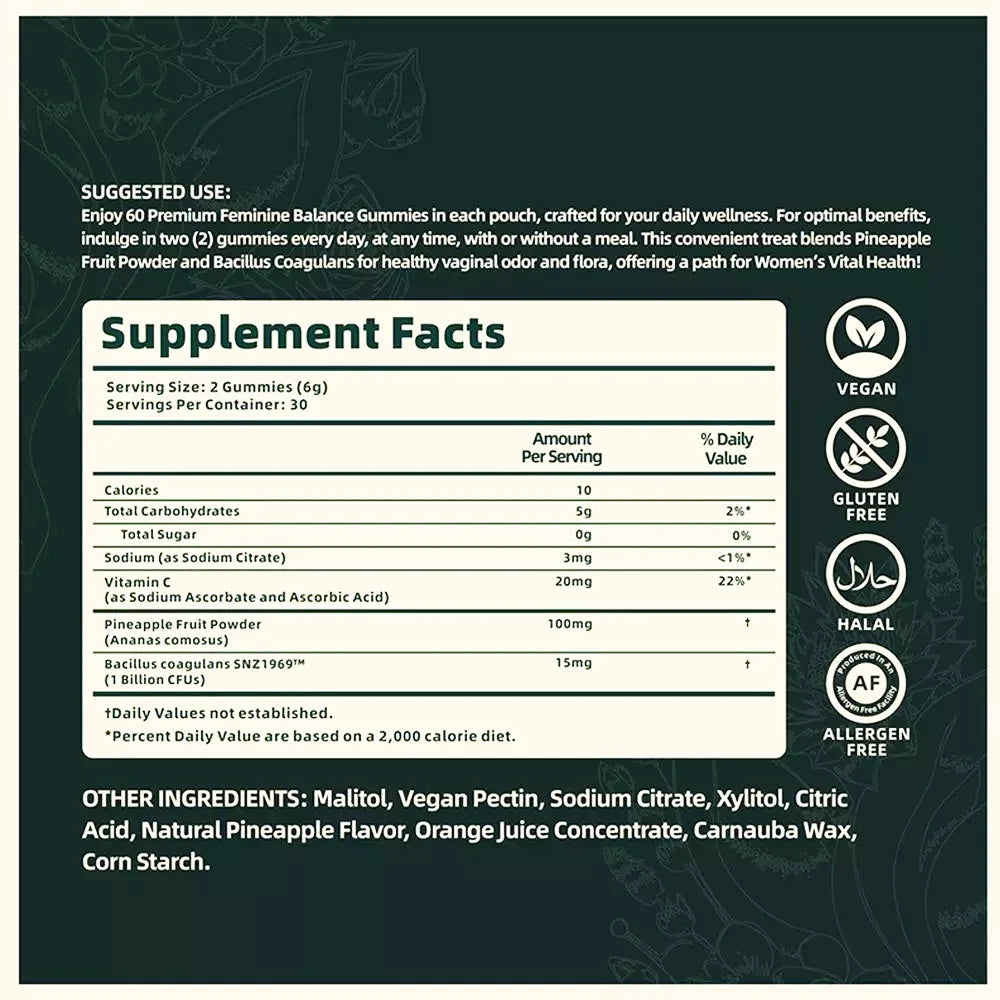 FemVera - Premium pH-Balansgummies för Inre Fräschhet och Välbefinnande-Växtbaserade Kosttillskott-BB-Hemnix