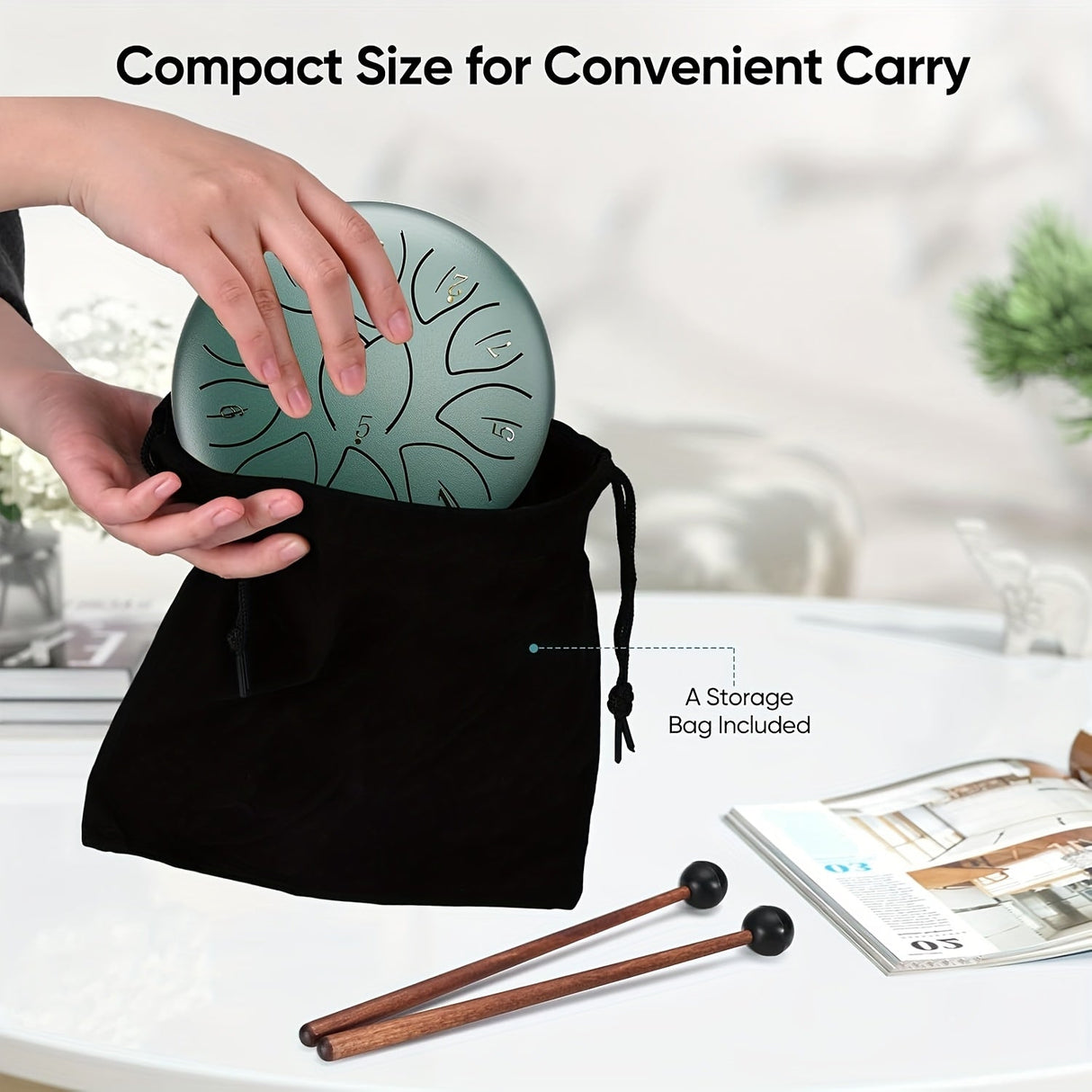 11-noters ståltungtrumma – Utomhusregnträdgårdsmusik och meditationsklocka MILA Sverige