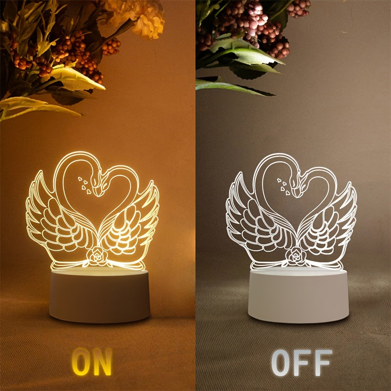 ZwaanLicht - USB-driven 3D LED Bordslampa med Akrylram Carvallo