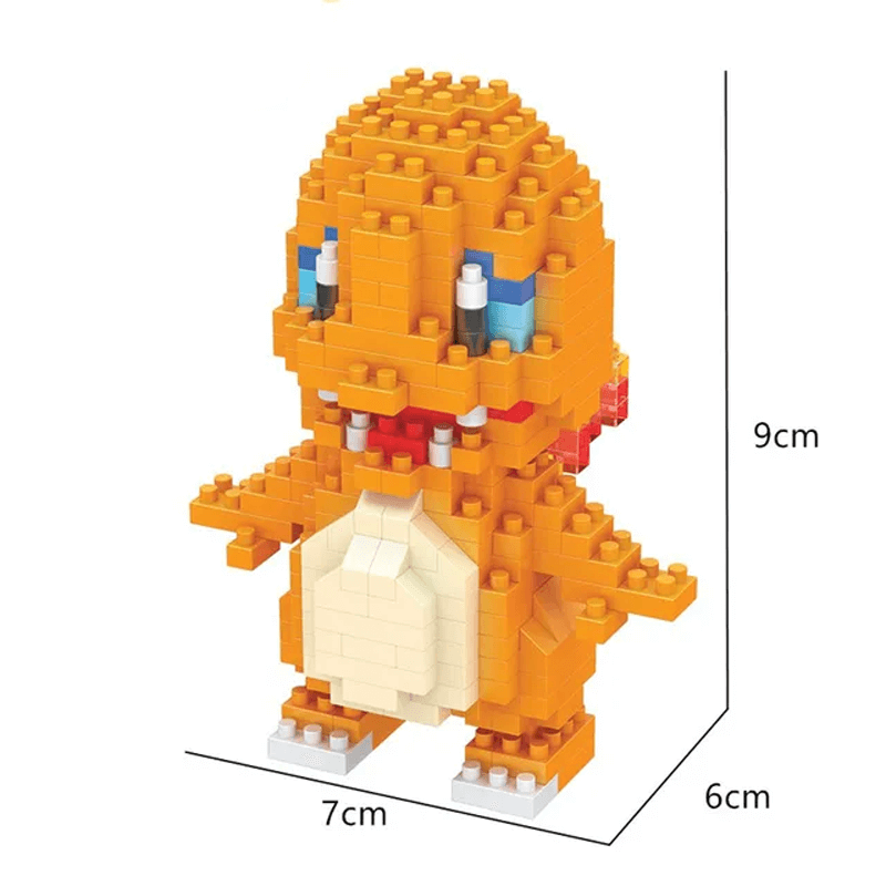 Poke Karaktärs Nanoblocks Anime Byggklossar-Byggsats-BB-Charmander-Hemnix