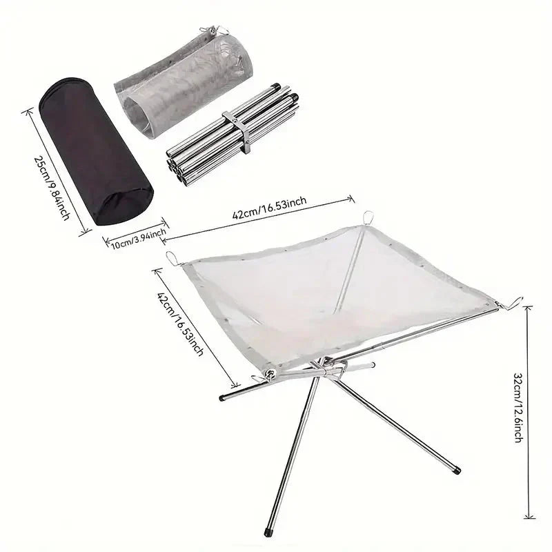 Fällbar eldstadsställning – Bärbar eldstad för camping & utomhus Carvallo