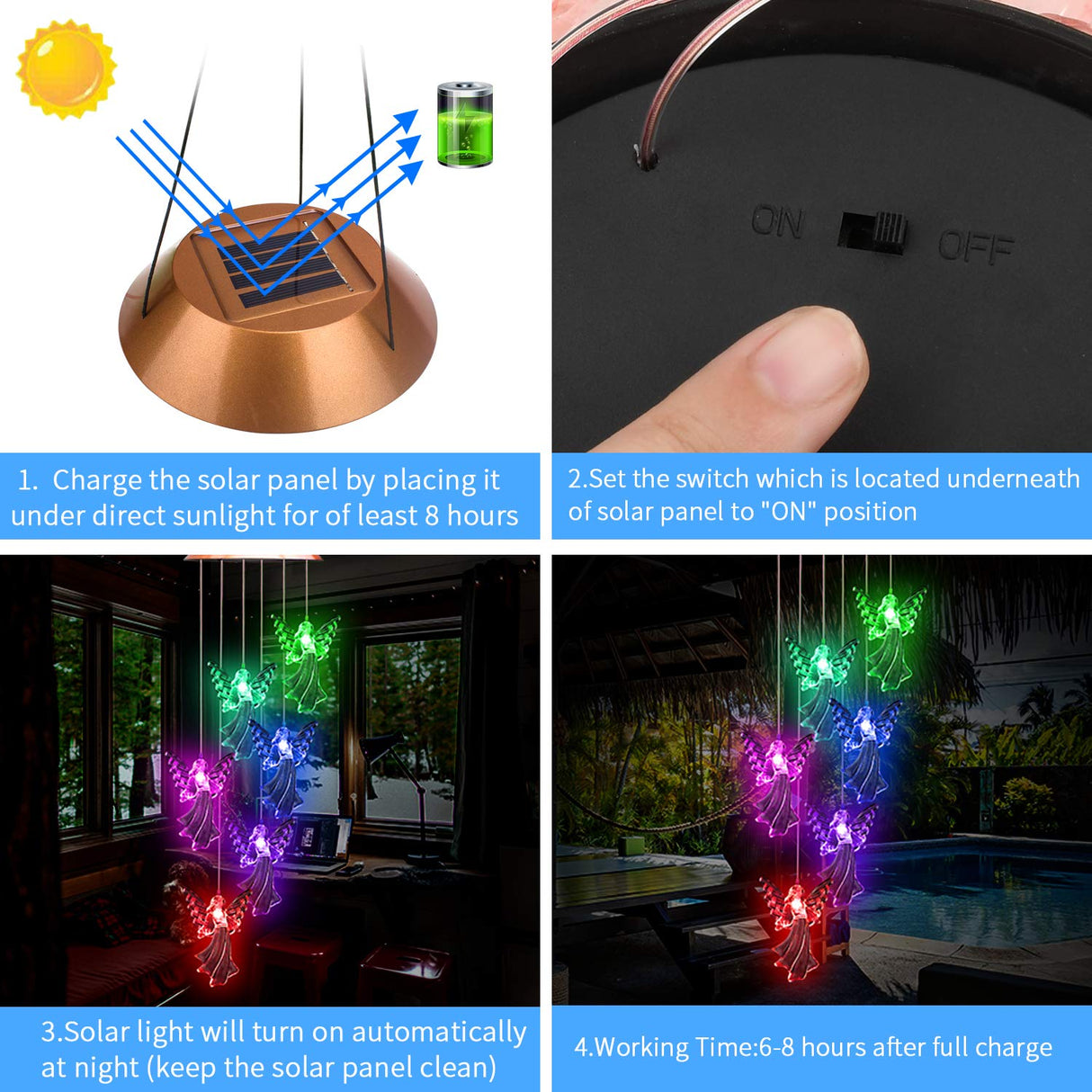 Solskyddsängel Vindspel Ljus Carvallo