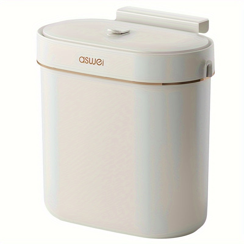 Väggmonterad papperskorg – Luktlåsande oval avfallsbehållare med öppet lock MILA Sverige