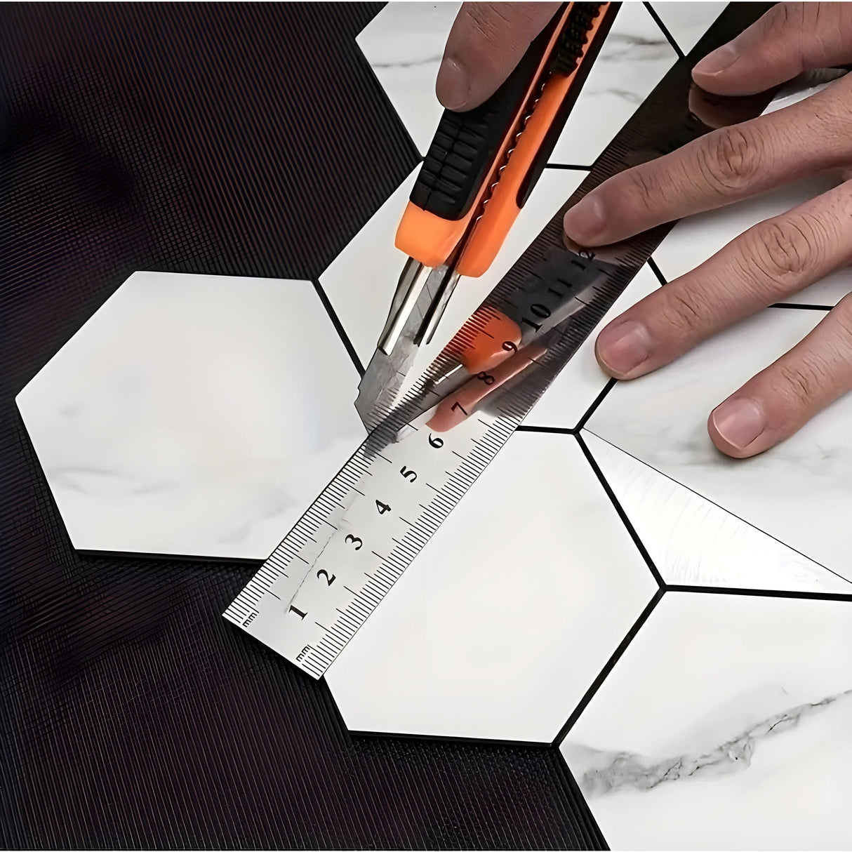 HexaGrip Tapet - Vattentät Hexagon Självhäftande Tapet Carvallo