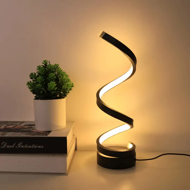 Modern Spiral Table Lamp | Dimmbar LED | 15.7" Hög | Energivrande Skulptural Ljus Carvallo