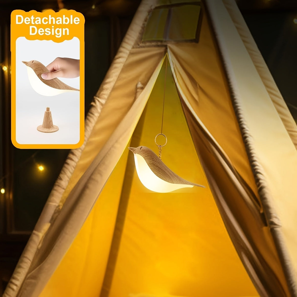 LED Fågel Lampa med Aromadiffusor – USB Laddningsbar Nattlampa och Lästlampa med 3 Färgtemperaturer Carvallo