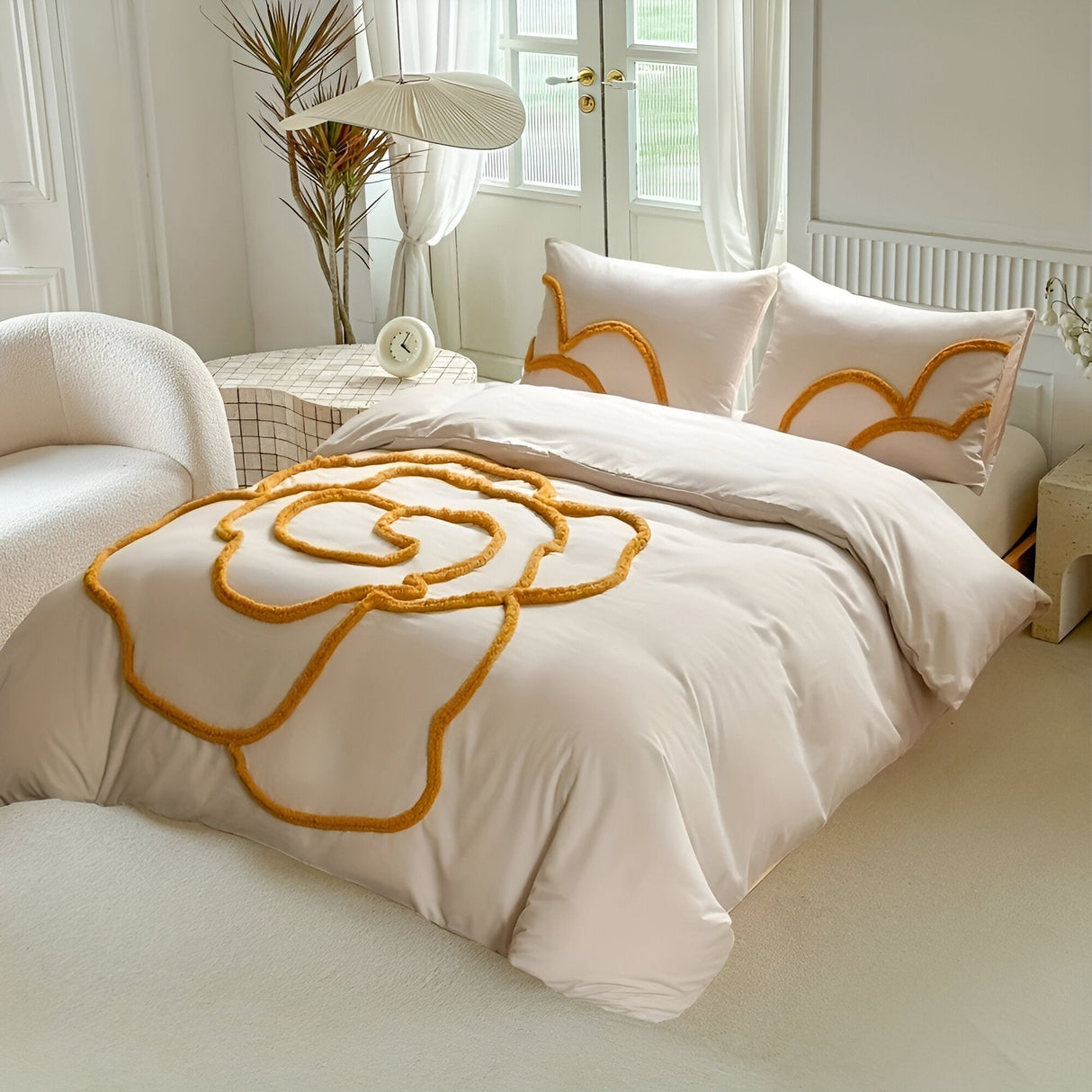 BlossomDream Set - Elegant Snuggly Täcke Med Blomsterdesign Carvallo