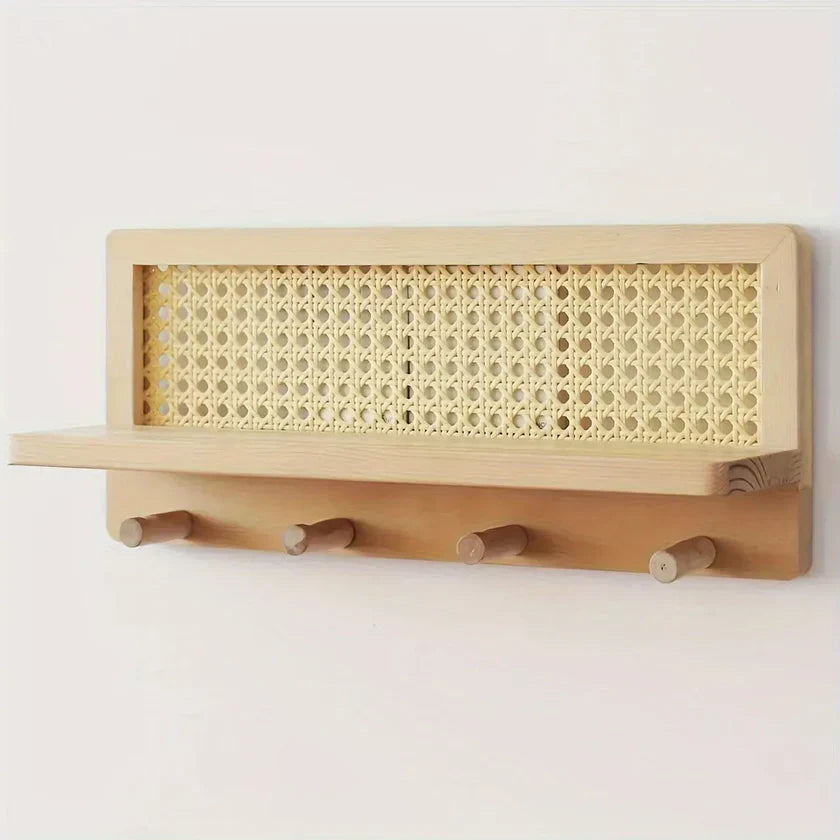 RusticHook – Vintage vägghylla med funktionella krokar Carvallo