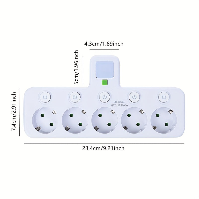 Smart Power Strip med 5 Uttag – Säker och Styrbar Användning Carvallo