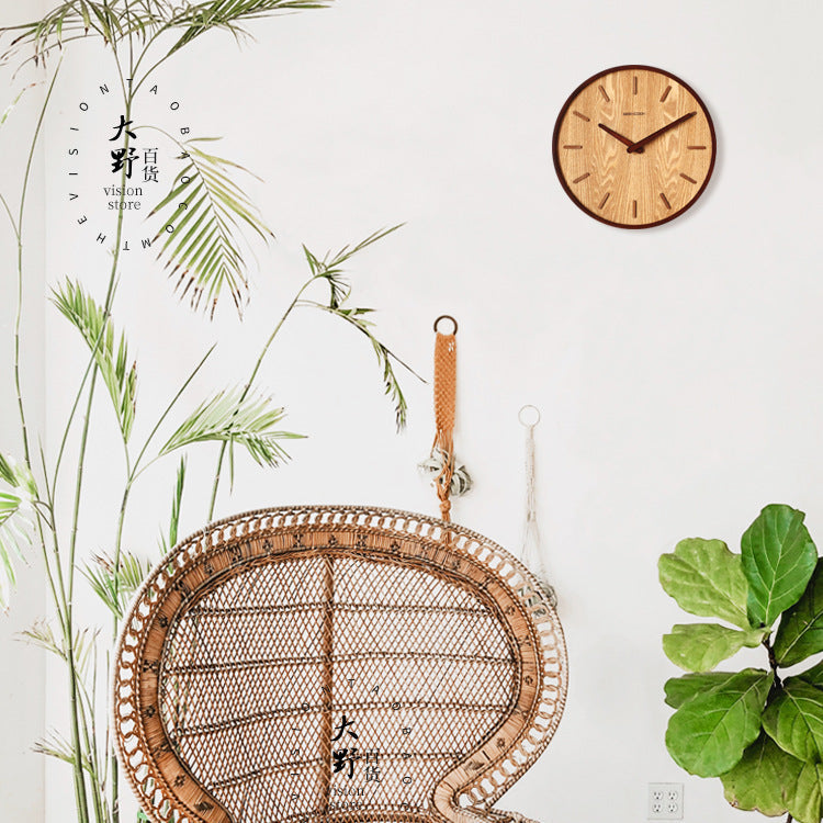 SilentTimber - Minimalist Wall Clock in Wood with Silent Environment Carvallo