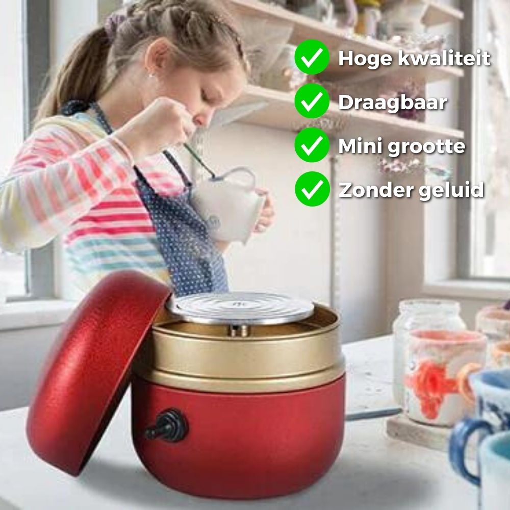 ClayCrafter – Mini elektrisk keramikhjul | Bärbar gör-det-själv-keramisk hantverksmaskin MILA Sverige
