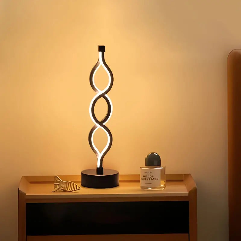 Carvallo Bordslampa LumoSpira | Dimbart spiralform | USB-driven & trådlös | Modernt design för alla interiörer Carvallo