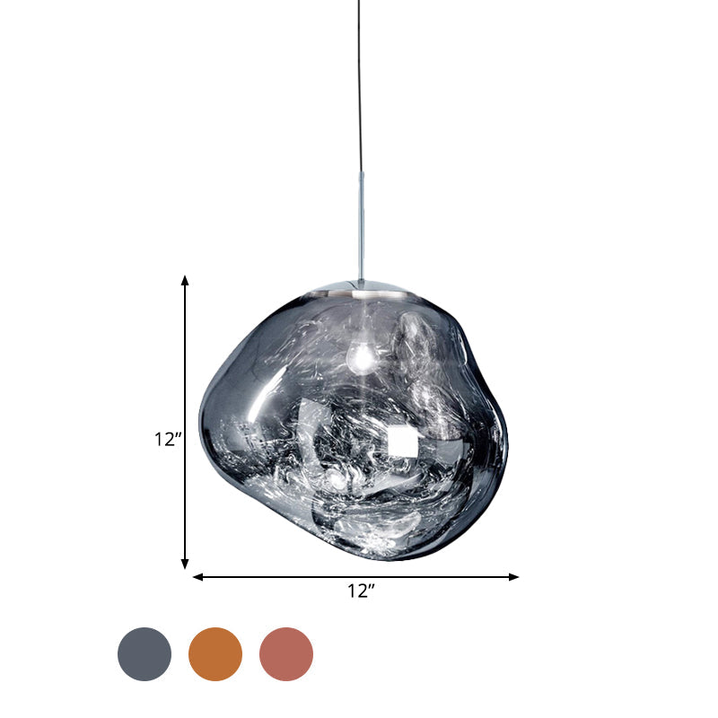Modern taklampa i silver/röd glas 1 lampa matplats plafondlampa Carvallo