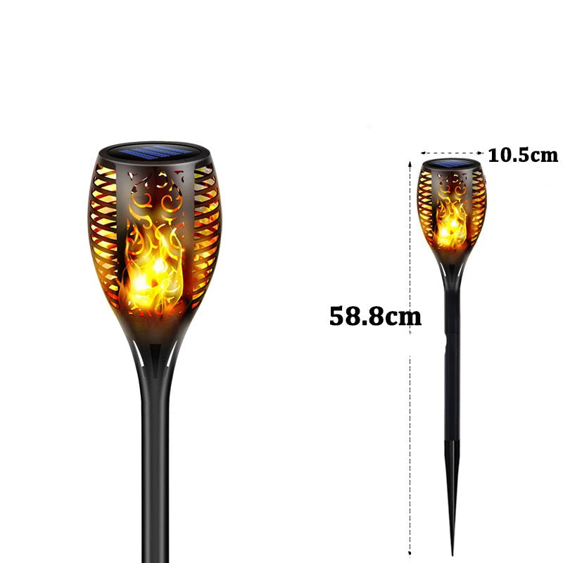 Solcellsdriven LED Lykta för Utomhusbruk | IP65 Vattentät Trädgårdsfackla med Flammeffekt – Energisnål & Automatisk Tändning-Kök-BB-1 Pack-10.5 x 58.8cm-Hemnix