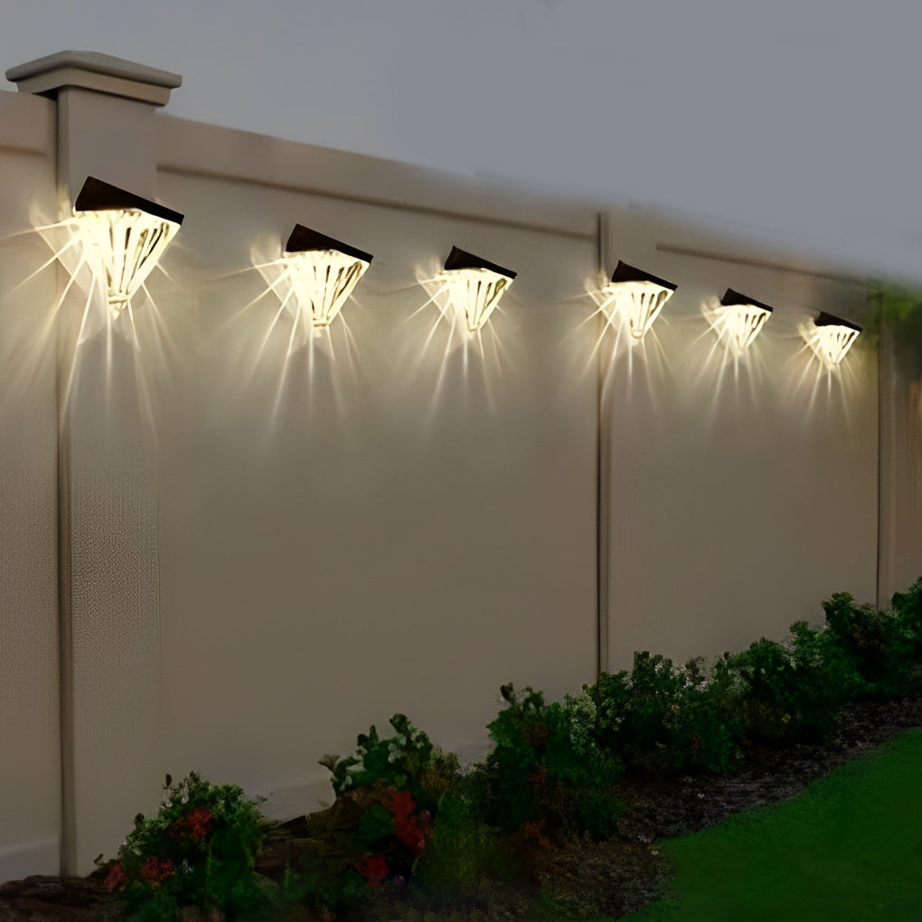 2 Stuks Geometrisk LED Vattentät Svart Solvägglampa Carvallo