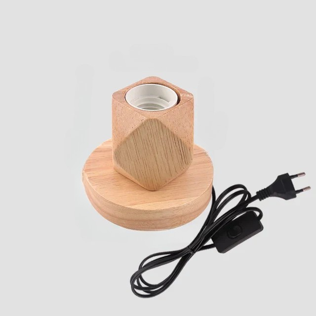 RetroWood - Trä Bordslampa med Ljusboll för Stämningsfull Belysning Carvallo