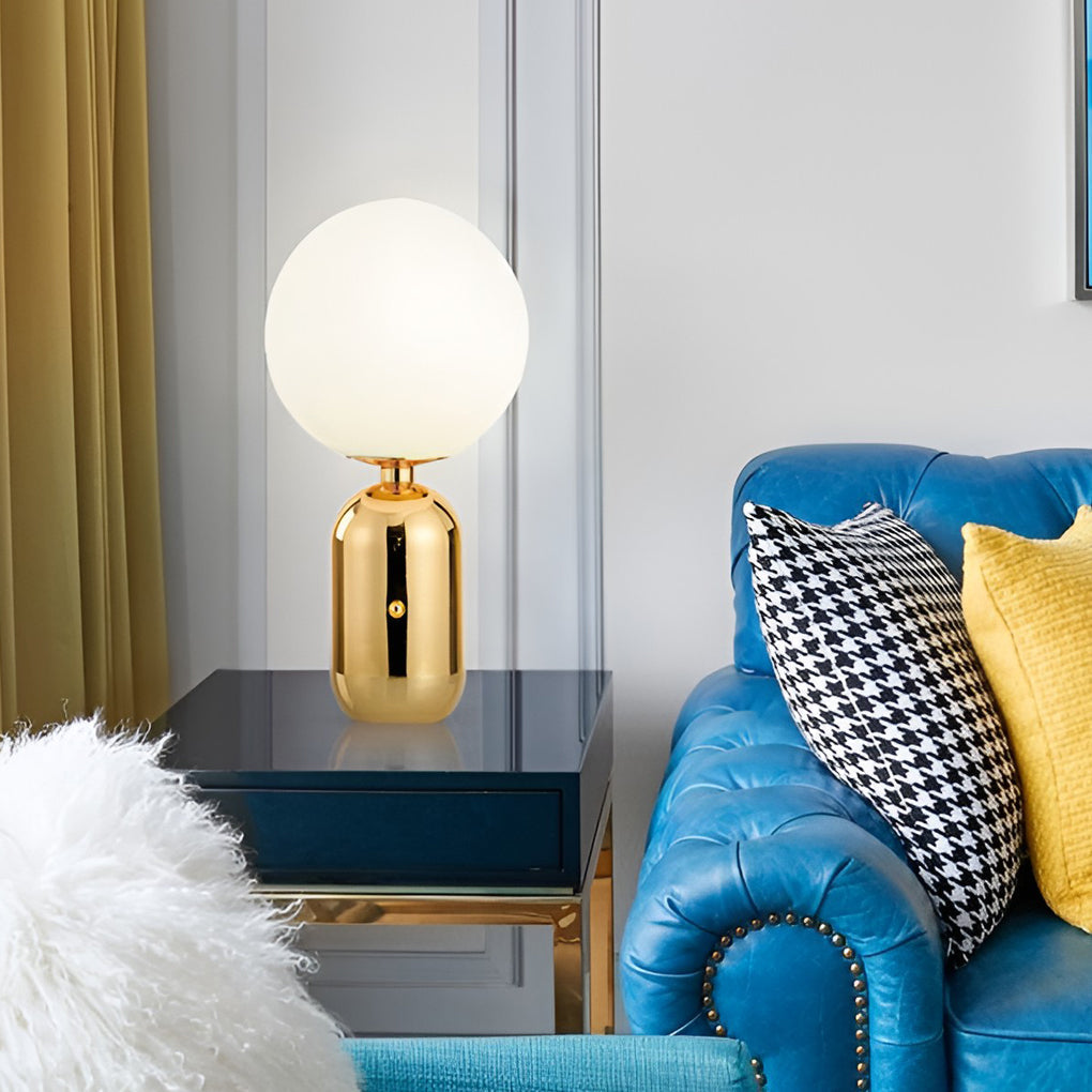 1-Ljus Handblåst Aballs Bordslampa Elektropläterad Nordisk Carvallo