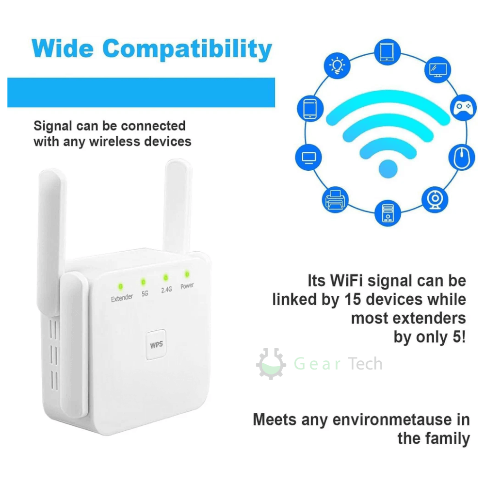 WiFi Booster Dual Band Trådlös Signalförstärkare Carvallo